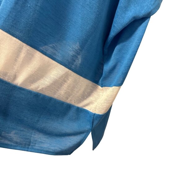 Tashon Open Front Blue & White Kimono Cardigan One Sz Open front cardigan - Picture 6 of 12